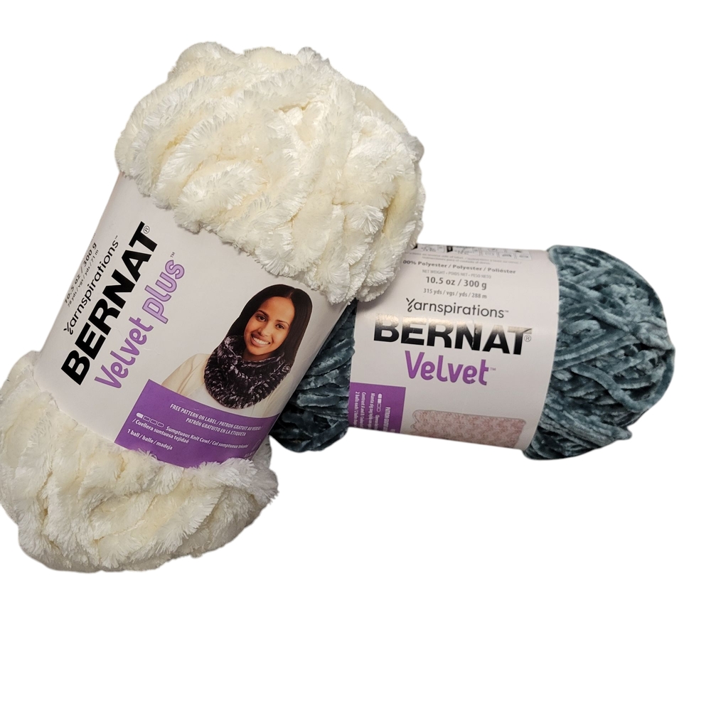 Bernat Velvet & Velvet Plus Yarn - Lot of 2 Skeins